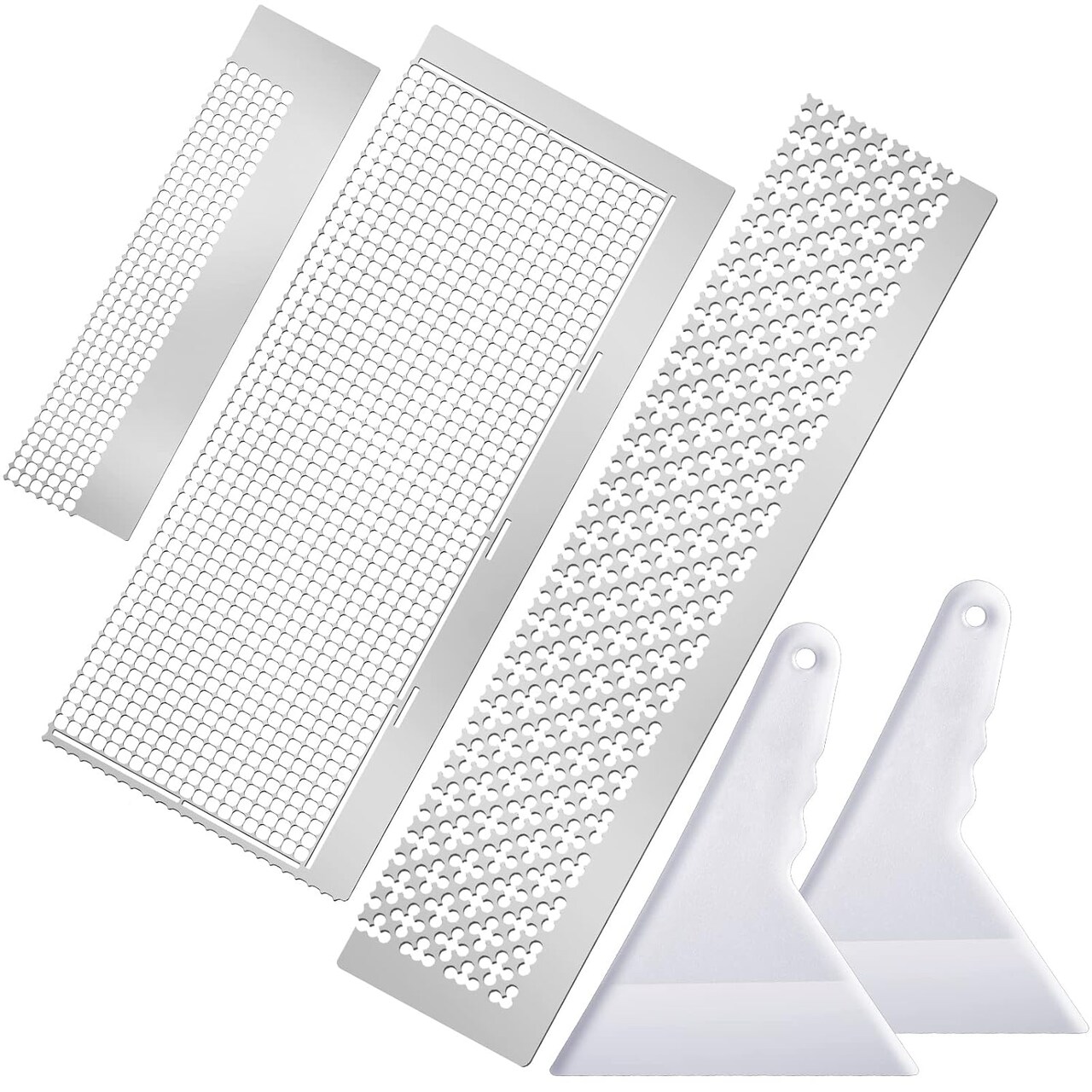 3-Pc Diamond Painting Stainless Steel Rulers with Blank Grids and Fix Tools